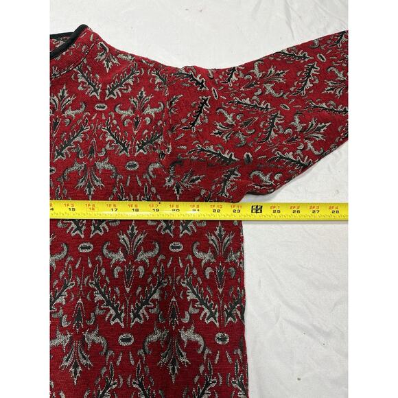 Studio Works Blazer Red Zip Jacket Lg Tapestry - Picture 8 of 16